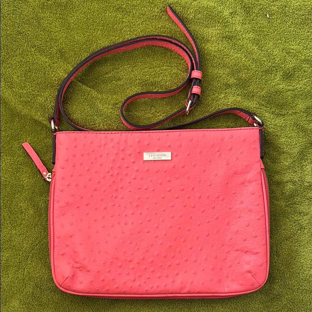 Kate Spade Pink Ostrich Crossbody Bag